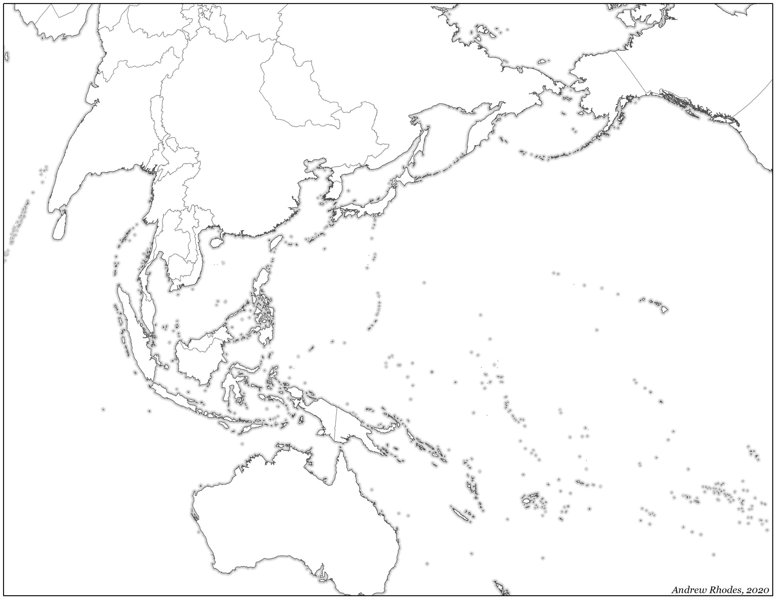 Blank Pacific Ocean Map 8709